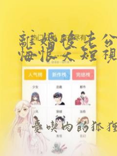 离婚后老公婆婆悔恨天短视剧