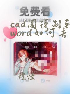 cad图复制到word如何去掉黑底