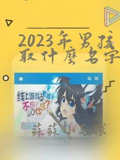 2023年男孩取什么名字好