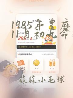 1985年农历11月初九命运如何