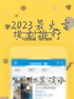 2023最火电视剧排行