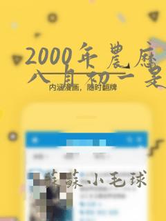 2000年农历八月初一是什么命