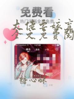 大佬要嫁盲夫君全文免费阅读