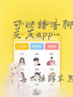 可以语音聊天的交友app