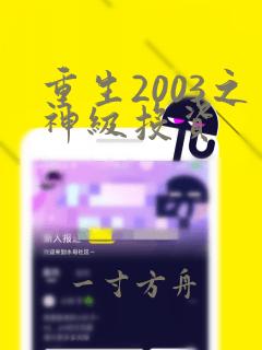 重生2003之神级投资