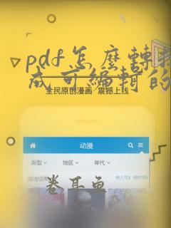 pdf怎么转换成可编辑的word