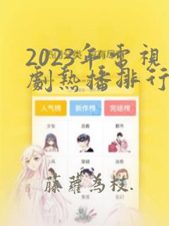 2023年电视剧热播排行榜