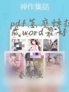 pdf怎么转换成word最好的软件