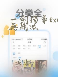 一剑独尊txt无删减