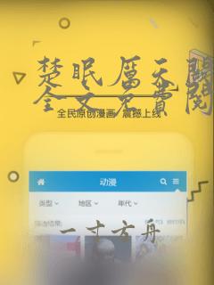 楚眠厉天阙总裁全文免费阅读txt