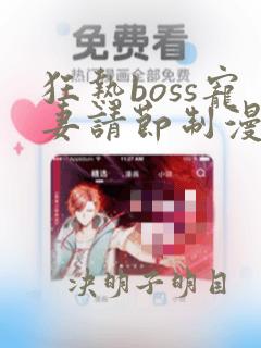 狂热boss宠妻请节制漫画免费阅读