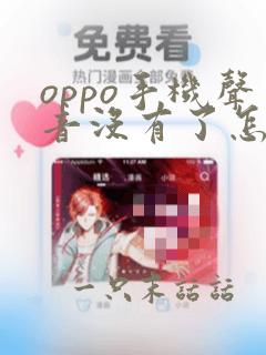 oppo手机声音没有了怎么恢复