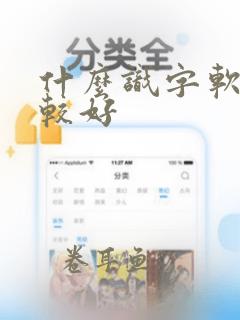 什么识字软件比较好