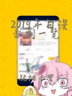 2019年日漫番剧一览