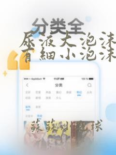 尿液大泡沫散后有细小泡沫