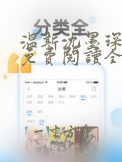 温斯沈墨琛小说免费阅读全文无弹窗