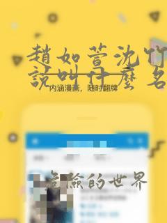 赵如萱沈竹心小说叫什么名字