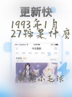 1993年1月27号是什么命