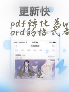 pdf转化为word的格式都变了,怎么调整