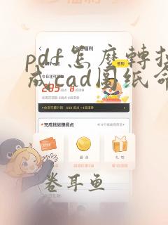 pdf怎么转换成cad图纸命令