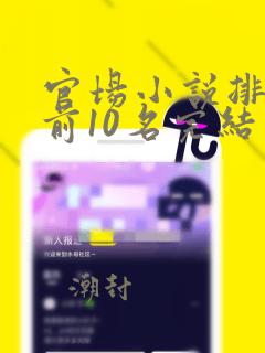 官场小说排行榜前10名完结