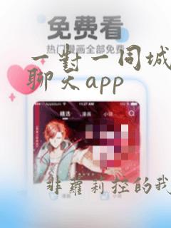 一对一同城交友聊天app