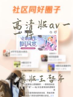 高清版av一级一片