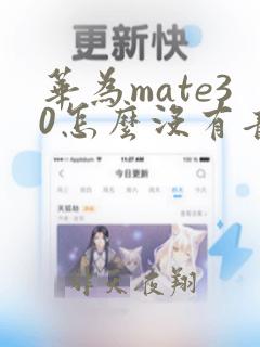 华为mate30怎么没有音量键