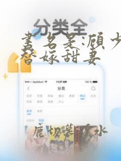 书名是:顾少的替嫁甜妻