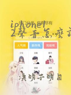 iphone12声音怎么调