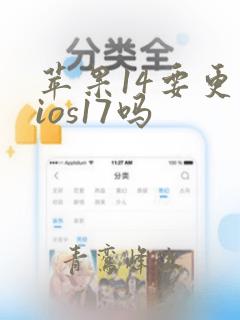 苹果14要更新ios17吗