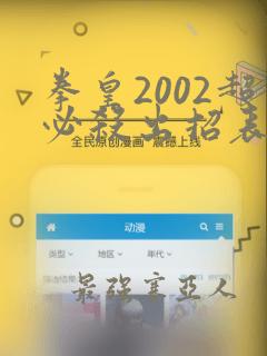 拳皇2002超必杀出招表大全