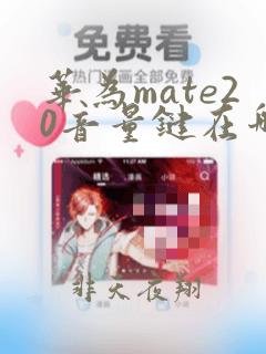 华为mate20音量键在哪