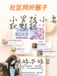 小男孩小名怎么取好听