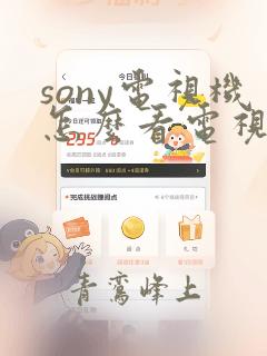 sony电视机怎么看电视频道