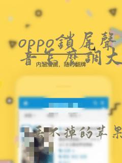 oppo锁屏声音怎么调大