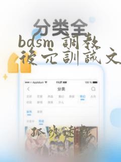 bdsm 调教后穴训诫文