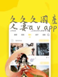 久久久国产精品人妻aⅴapp