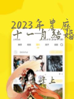 2023年农历十一月结婚吉日