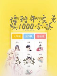 福利午夜免费视频1000合集