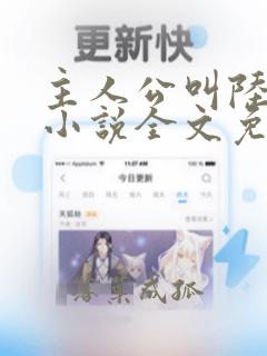 主人公叫陆沉的小说全文免费阅读