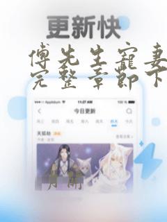 傅先生宠妻无度完整章节下载