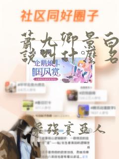 萧九卿景白苏小说叫什么名字