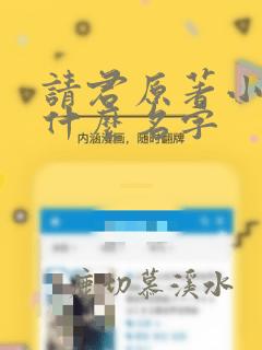 请君原著小说叫什么名字