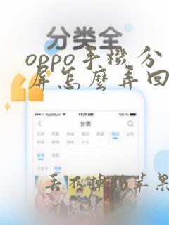 oppo手机分屏怎么弄回来