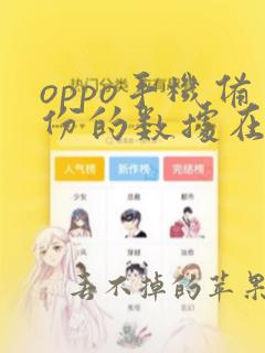 oppo手机备份的数据在哪里