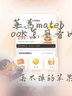 华为matebook怎么看内存