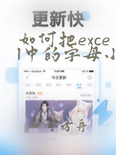 如何把excel中的字母小写改成大写