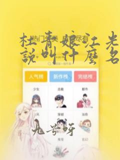 杜青娘江光宗小说叫什么名字