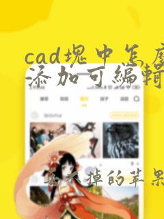 cad块中怎么添加可编辑文字